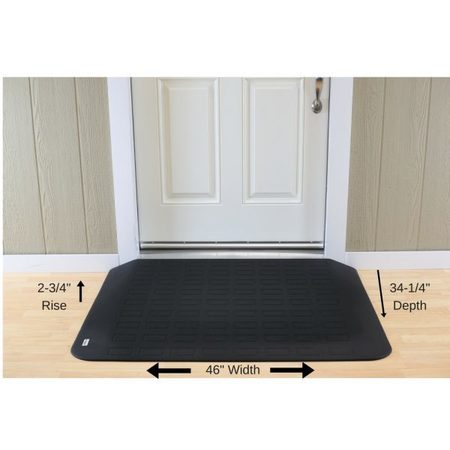 HANDI RAMP ADA Compliant Rubber Threshold Ramp: 2-3/4" Rise x 46" Wide x 34-1/4" Depth MRAEZ2190